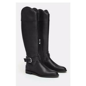 ZARA Vegan leather tall riding boot